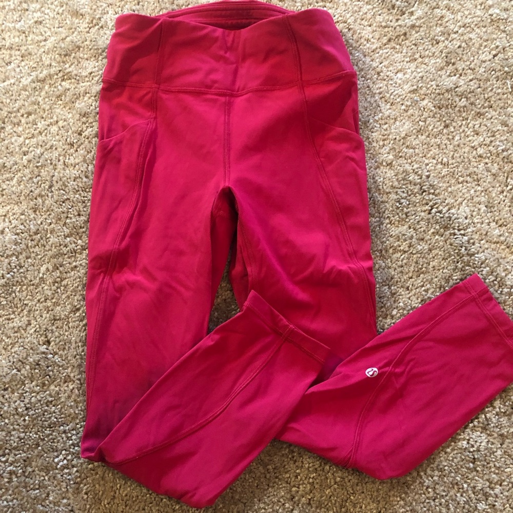 lululemon time to sweat crop ruby 23”